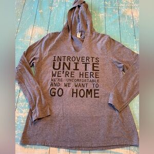 Gray Introvert Shirt with Hood